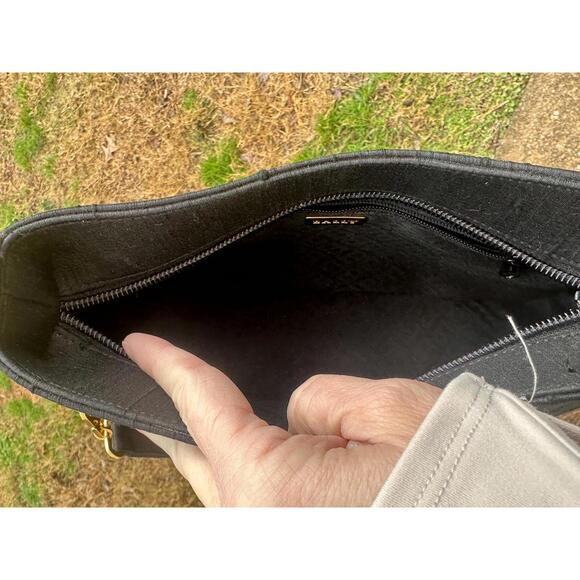 Bally Vintage Black Silk Evening Bag Gold tone Chain 1980s/1990s - Picture 10 of 10